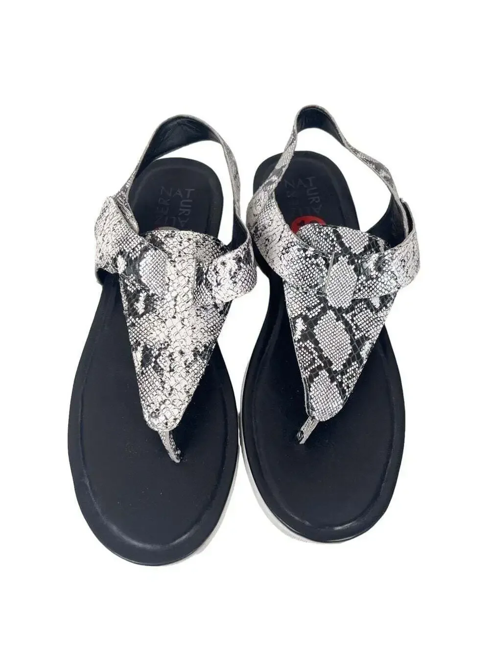 Naturalizer Lincoln Animal Print Toe Post Comfort Sandals Womens 10 Travel
